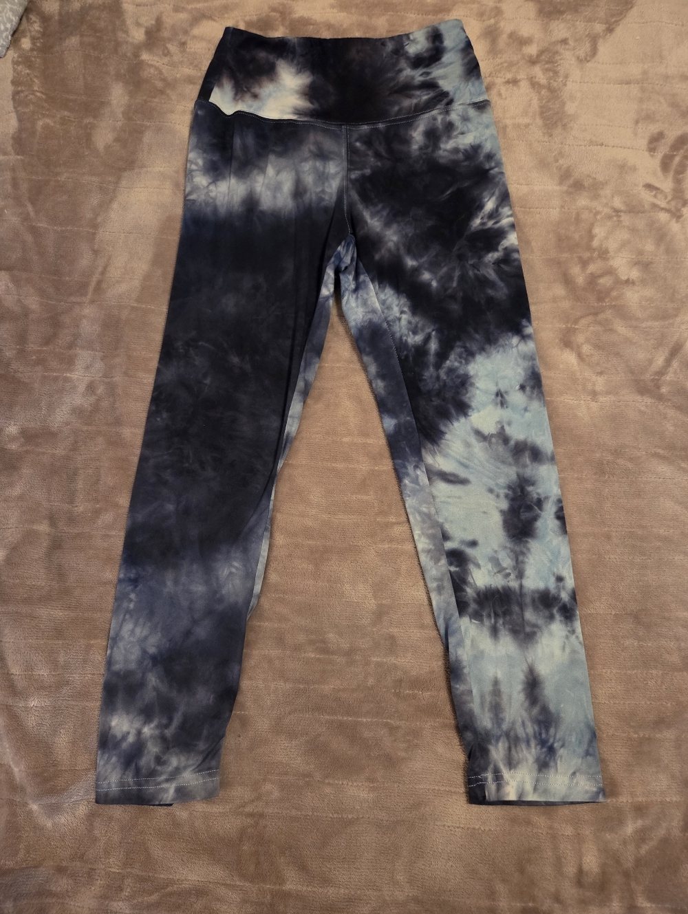 Wallflower Womens Tie-Dye Active Leggings - Black & Gray
